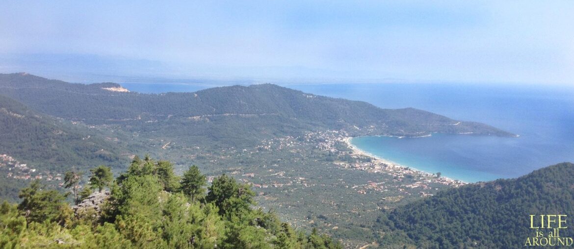 Economic development and well-being The view from above of a famous beach in Thassos in 2016