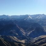 landscape of mountains covered with snow innear Queenstown in New Zealand 2018