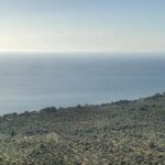 A sunny day hike in the island of Thassos. View of the sea from the mountain