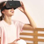 Tech-free entertainment girl named Lima playing volleyball in VR